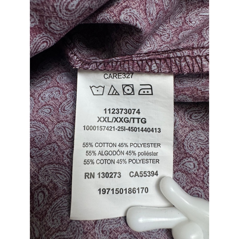 Wrangler Wrancher Mens XXL Burgundy Paisley Western Snap Long Sleeve Shirt - Picture 15 of 16